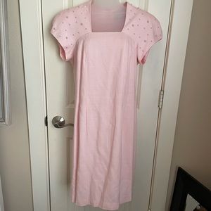 VINTAGE Jessica Howard Pink Dress with Pearls